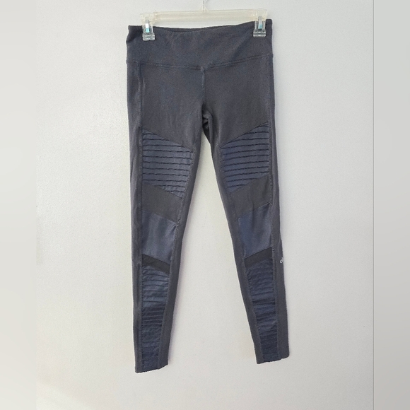 Alo Yoga Charcoal Moto Leggings - Picture 1 of 11